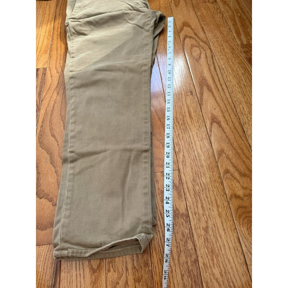 Prada Mens 34 (50) Brown Khaki Tight Fit Flat Front Canvas Straight Pants Chino - Picture 13 of 15